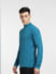 Blue High Neck T-shirt_400407+3