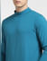 Blue High Neck T-shirt_400407+5