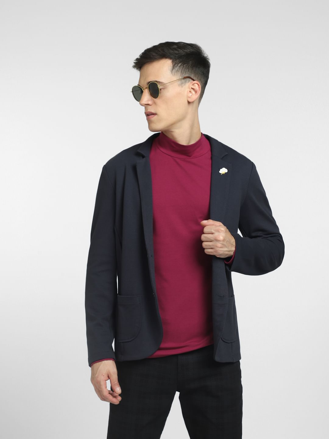 Blazer with full sales neck t shirt