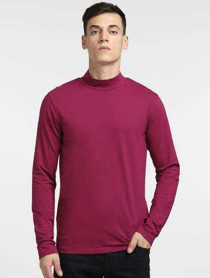 Purple High Neck T-shirt