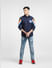 Navy Blue Printed Full Sleeves Shirt_400371+6