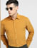 Yellow Corduroy Full Sleeves Shirt_400410+1