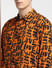 Orange All Over Print Full Sleeves Shirt
