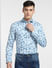 Blue Floral Print Full Sleeves Shirt_400418+2