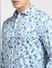 Blue Floral Print Full Sleeves Shirt_400418+5