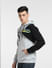 Grey Colourblocked Hooded Sweatshirt_400377+3