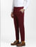 Maroon Mid Rise Suit Set Trousers_400381+3