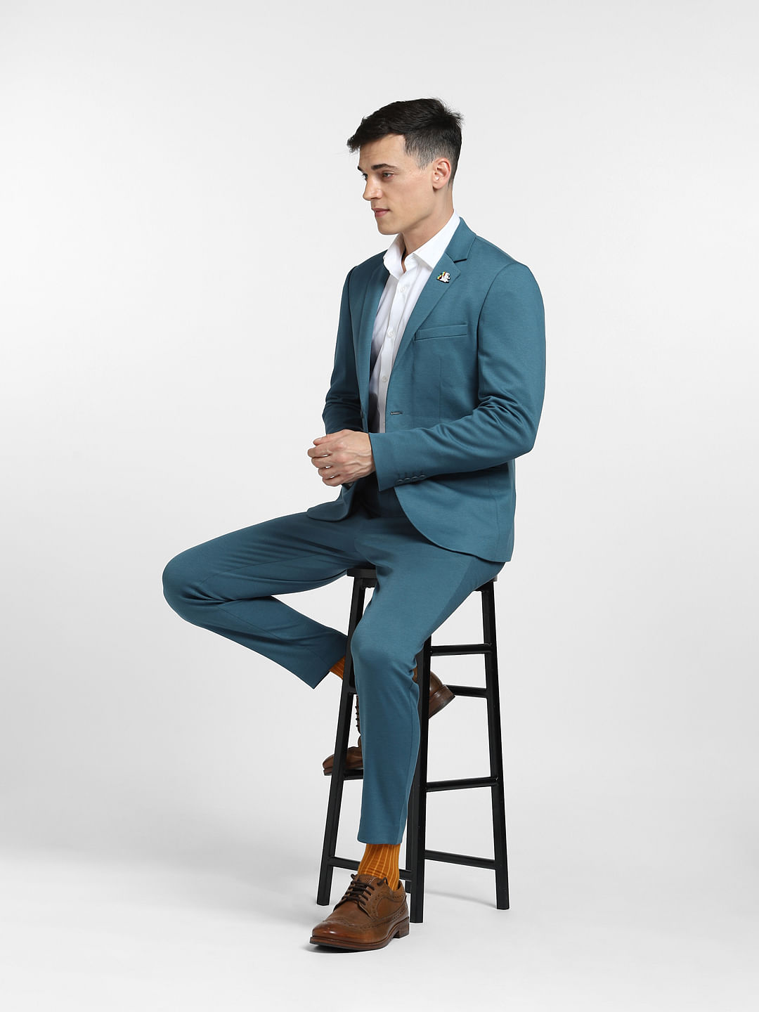 Dark Teal Trousers For Men ch1003