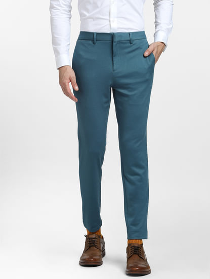 Teal Mid Rise Suit Set Trousers