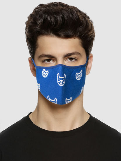 Pack of 3 Logo Print Knit 3PLY Mask