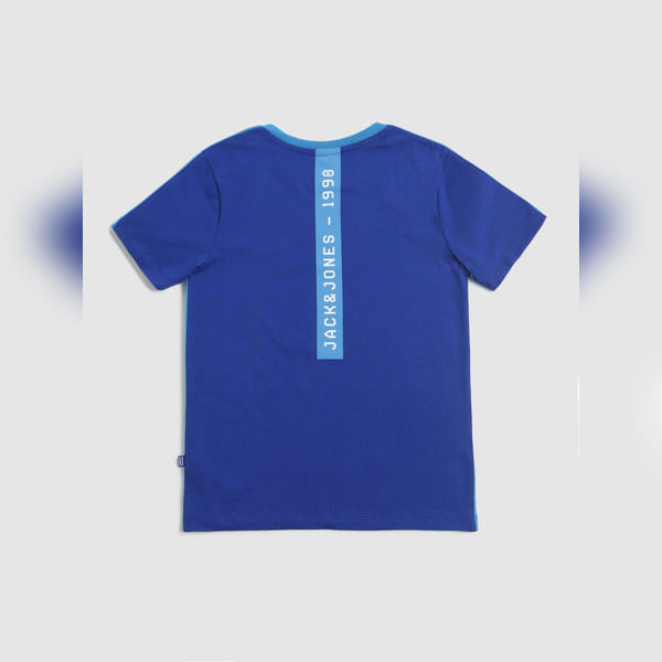 BESTSELLER CLOTHING Boys Blue Text Print Crew Neck T-shirt