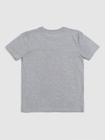Boys Grey Graphic Print Crew Neck T-shirt