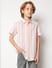 Boys Pink Striped Short Sleeves Shirt_414680+2