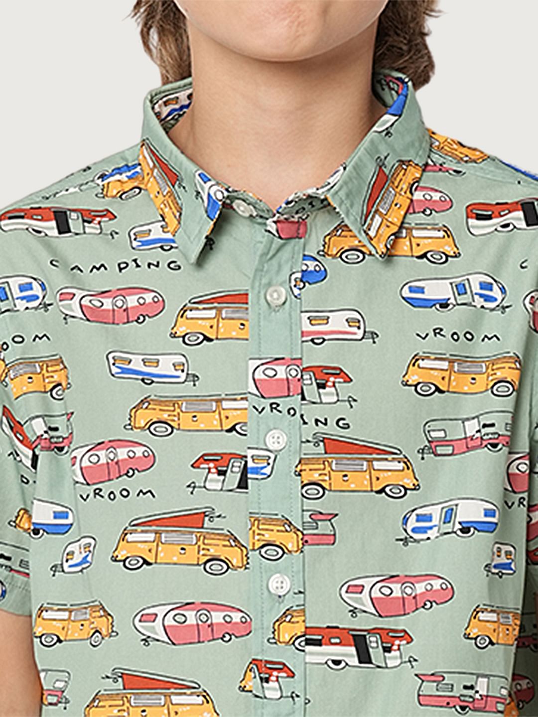 Car print shirt hotsell