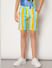 Boys Yellow Striped Knit Co-ord Set Shorts_414704+2