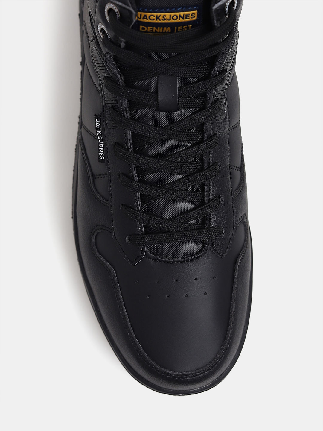 Reebok black sales high top sneakers