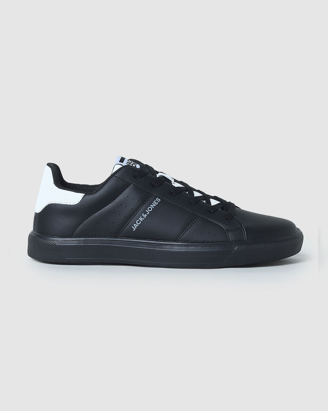 Black PU Skater Sneakers