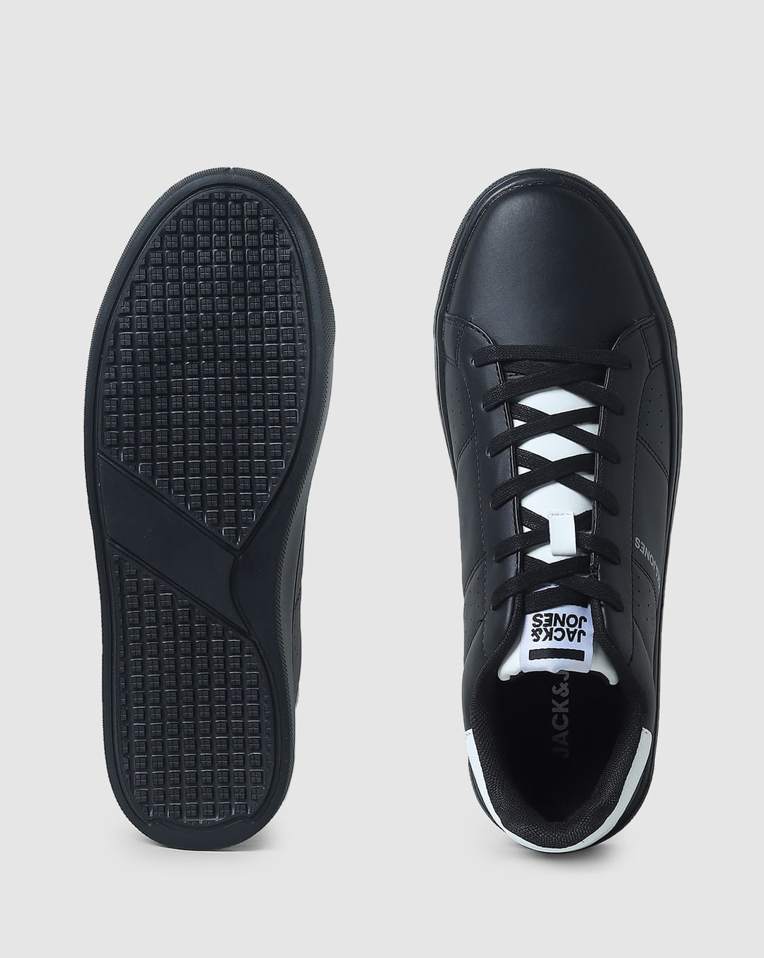 Black PU Skater Sneakers