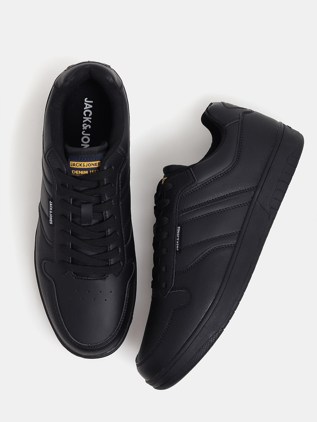 Black sneakers without laces online