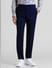 Navy Blue Mid Rise Twill Trousers_408328+1