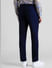 Navy Blue Mid Rise Twill Trousers_408328+3