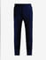 Navy Blue Mid Rise Twill Trousers_408328+6