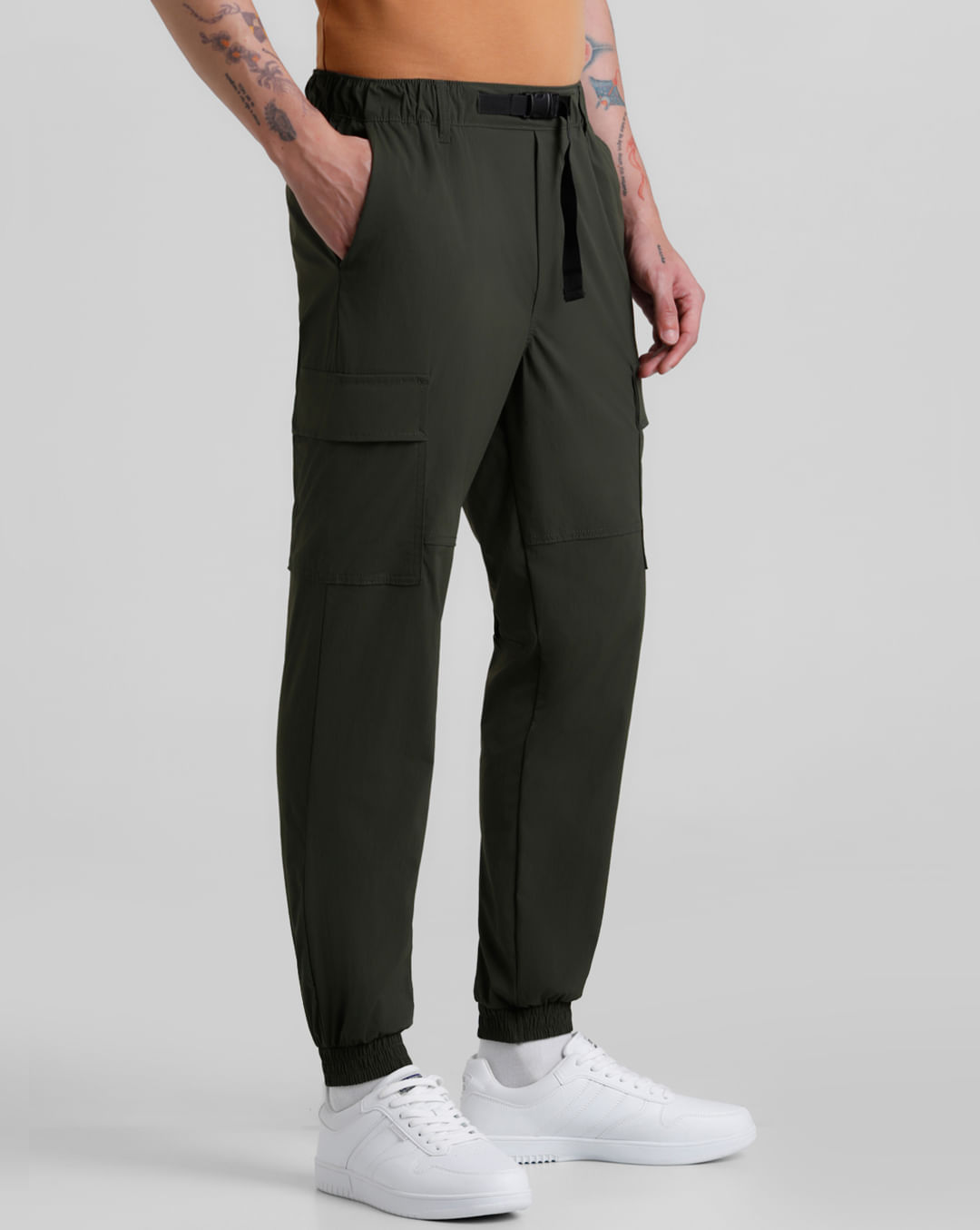 Green Mid Rise Cargo Pants|247243002