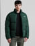 Green High Neck Puffer Jacket_408333+2