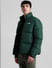 Green High Neck Puffer Jacket_408333+3