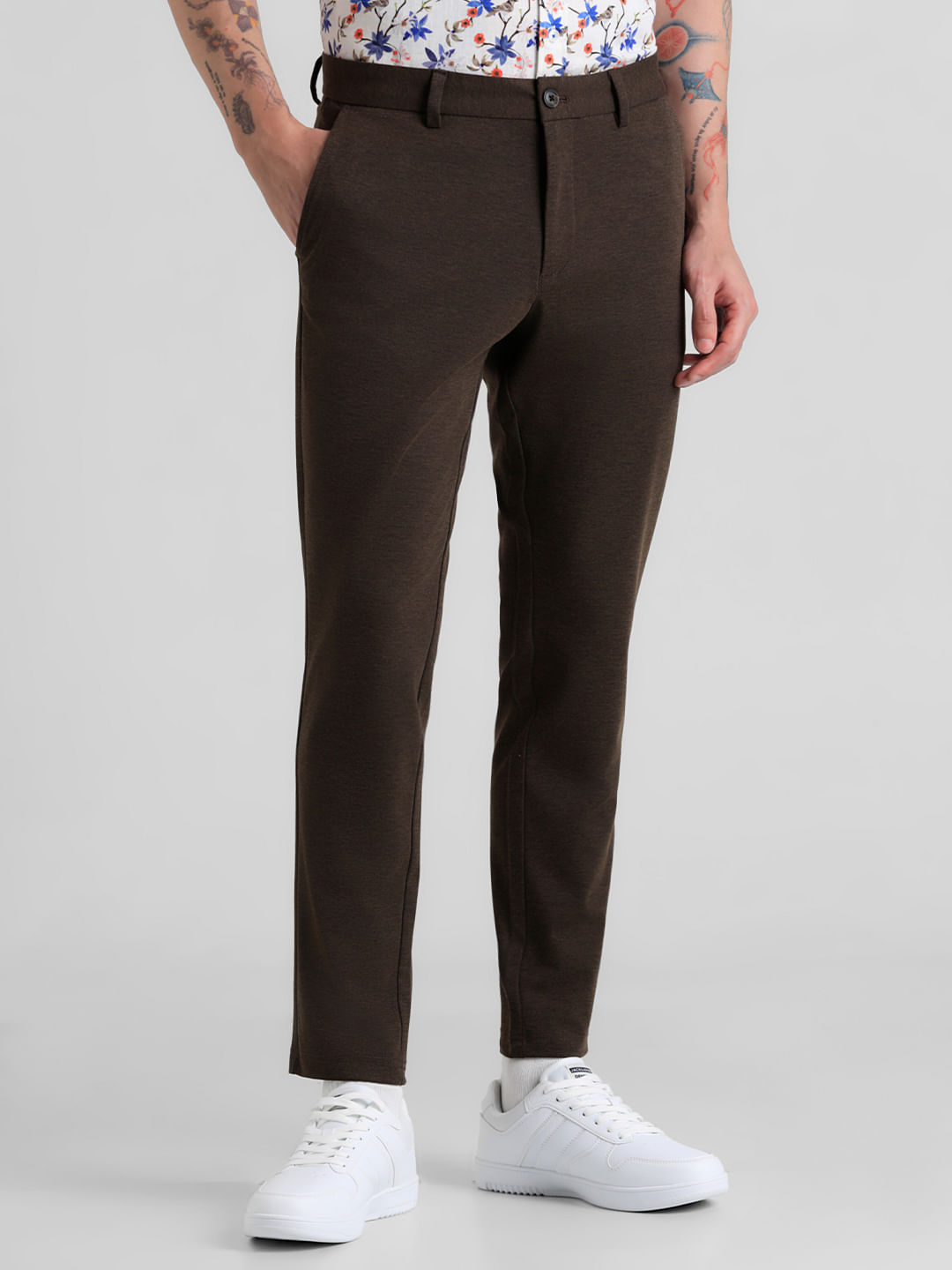 Brown PLAIN Dark Khaki Stretchable Trousers, Size: 30-38, Cotton at Rs 949  in Bengaluru