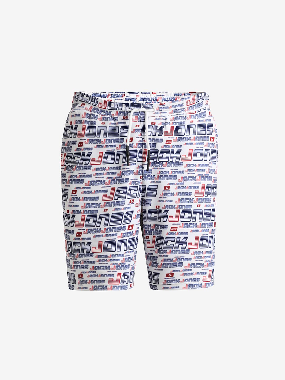 URBAN RACERS by JACK JONES WHITE LOW RISE PRINTED SHORTS 263085901