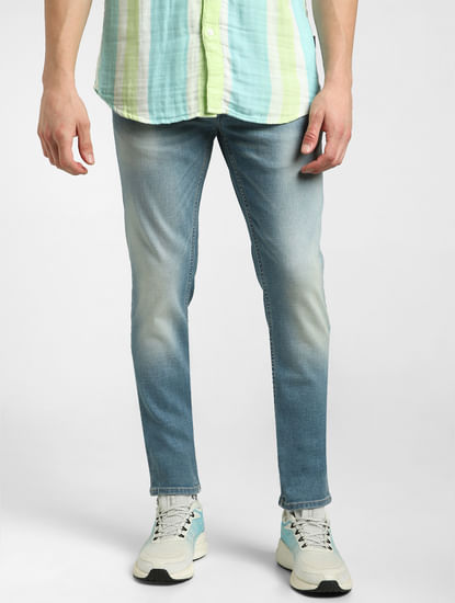 Blue Low Rise Washed Skinny Fit Jeans