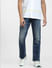 Blue High Rise Distressed Ray Bootcut Jeans_407640+2