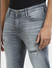 Grey Low Rise Distressed Liam Skinny Jeans_407650+5