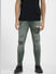 Green Low Rise Patch Work Slim Fit Jeans_407651+2