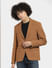 Brown Knitted Slim Fit Blazer_407657+2