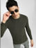 Olive Green Knitted Sweater_407668+1