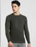 Olive Green Knitted Sweater_407668+2