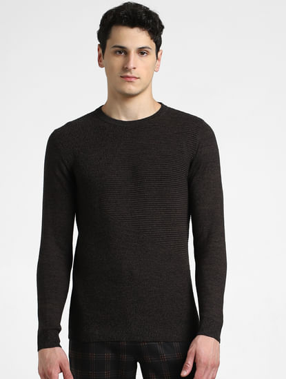 Dark Brown Knitted Sweater