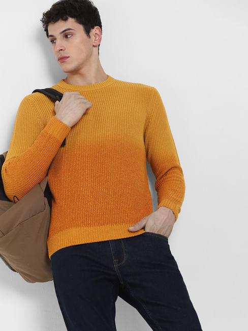 Yellow Ombre Knitted Sweater