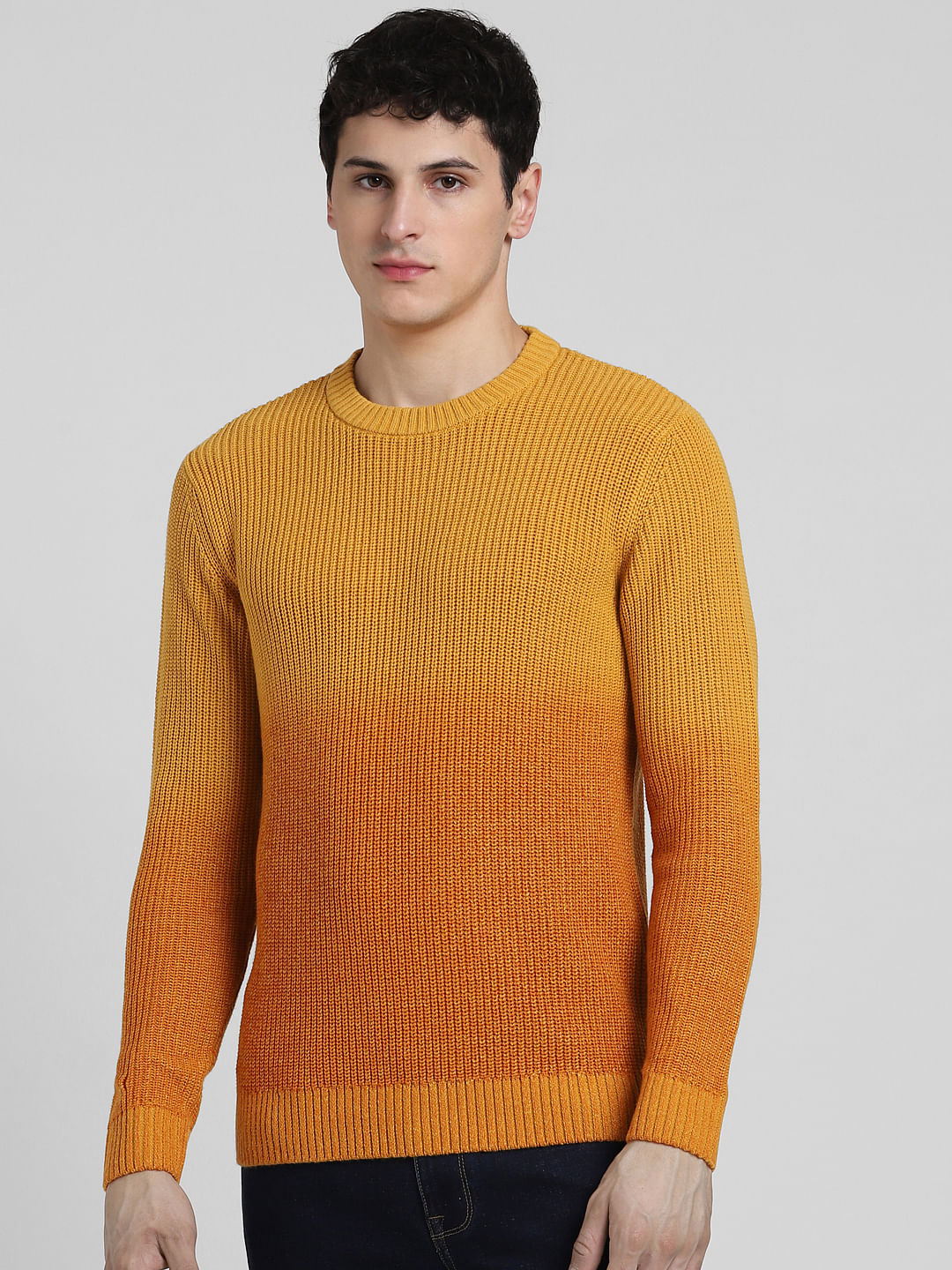 Yellow Ombre Knitted Sweater