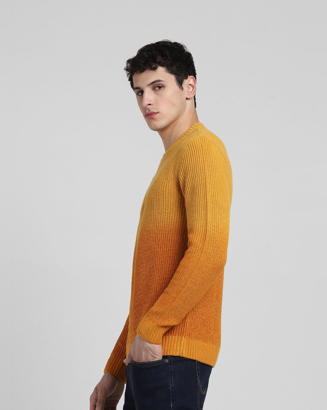 Yellow Ombre Knitted Sweater