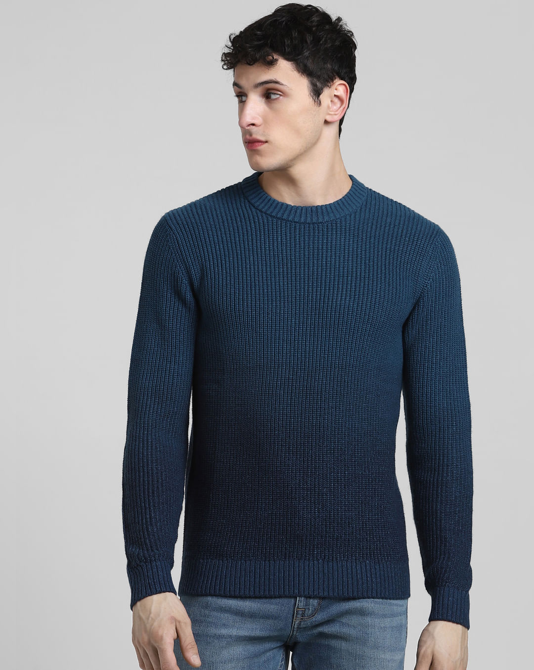 Blue Ombre Knitted Sweater