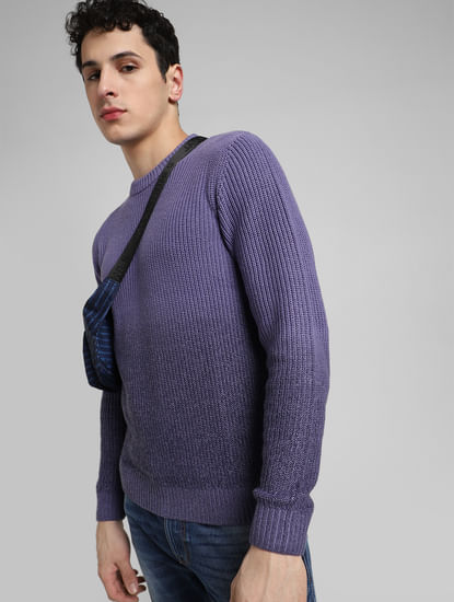 Purple Ombre Knitted Sweater