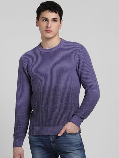 Purple Ombre Knitted Sweater