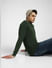 Dark Green Knitted Sweater_407677+1