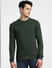 Dark Green Knitted Sweater_407677+2
