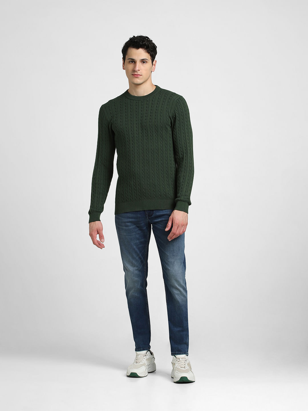 Deep on sale green sweater