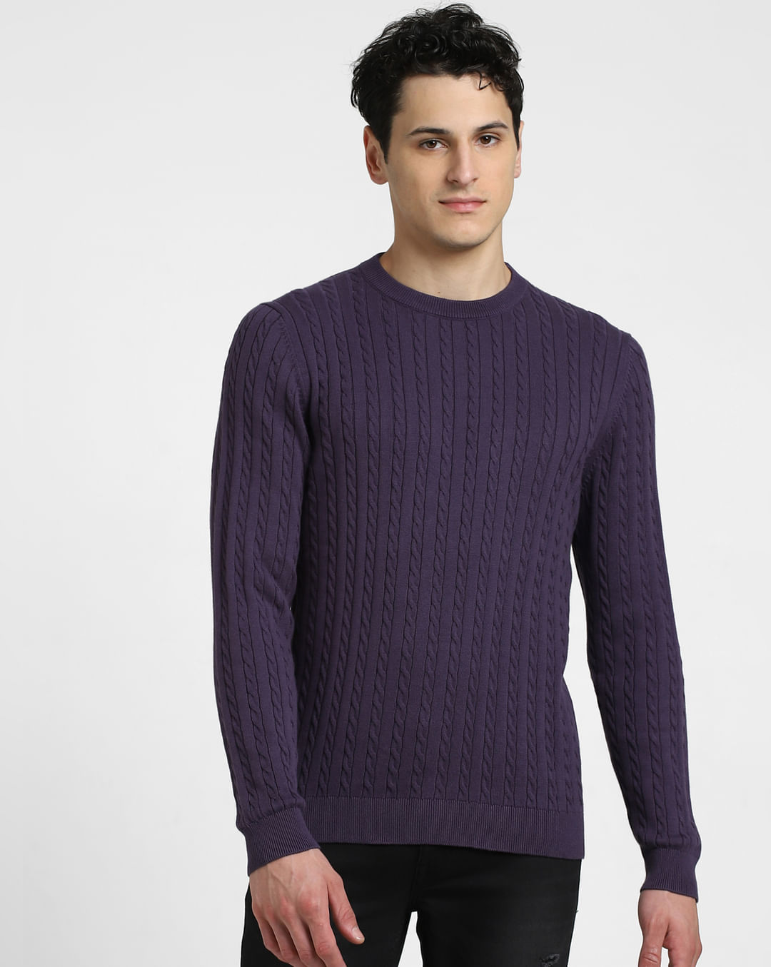 Dark Purple Knitted Sweater