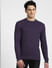 Dark Purple Knitted Sweater_407678+2